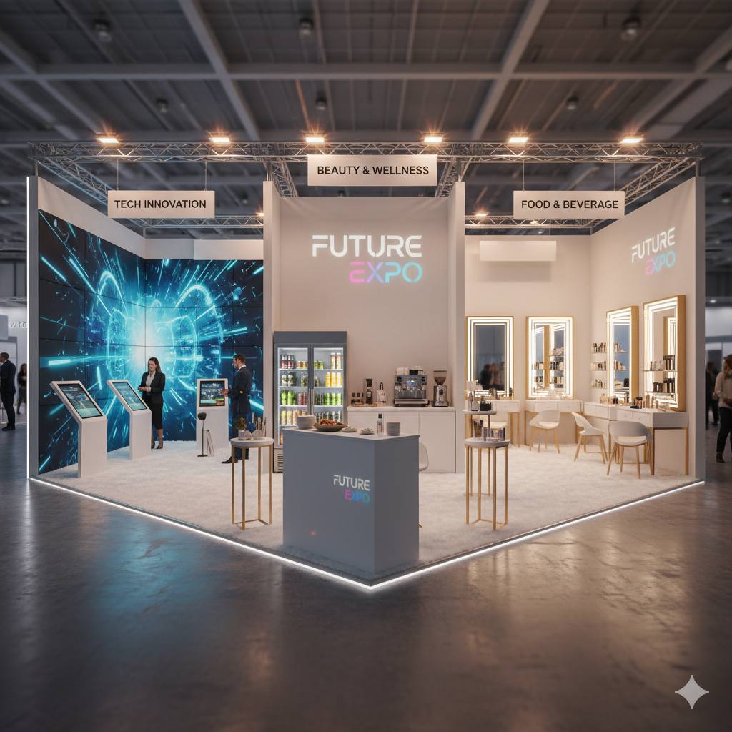 راهنمای جامع انتخاب بهترین تجهیزات غرفه نمایشگاهی بر اساس نوع صنعت