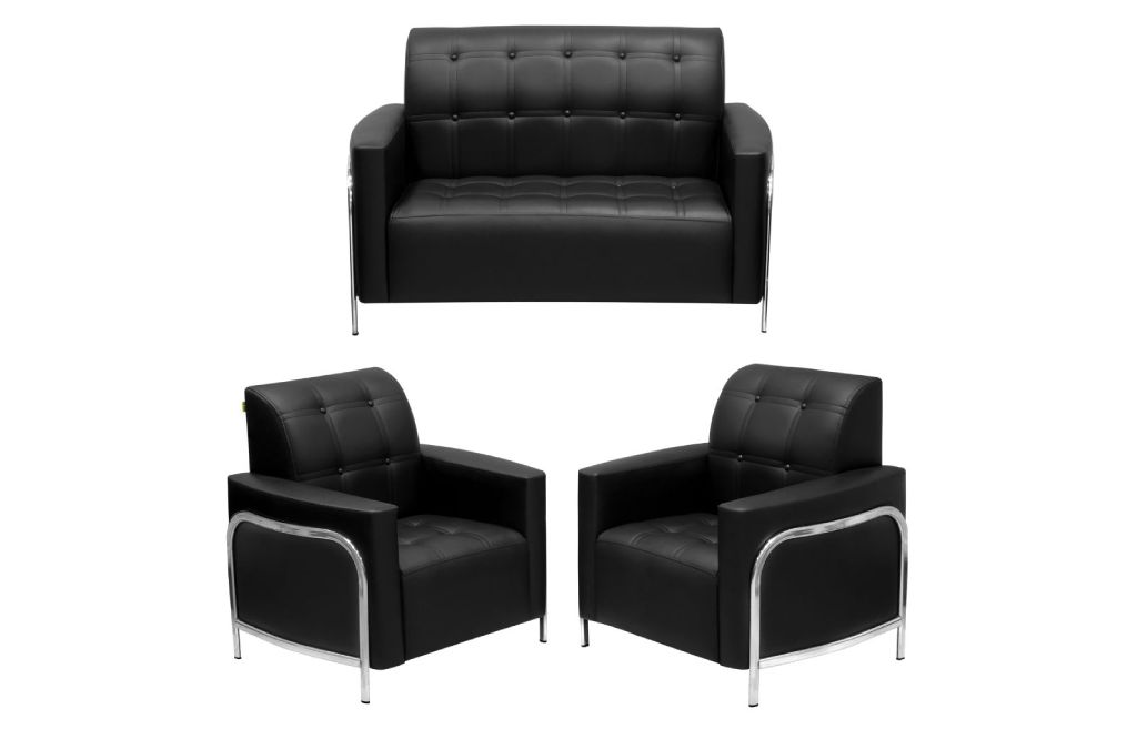 مبلمان نیم‌ست طرح چرم همراه با میز جلو