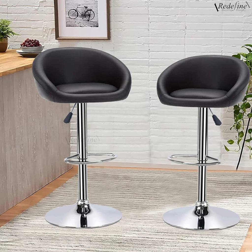 اجاره صندلی اپن لگنی مشکی استیل با پایه جکدار | روبیک