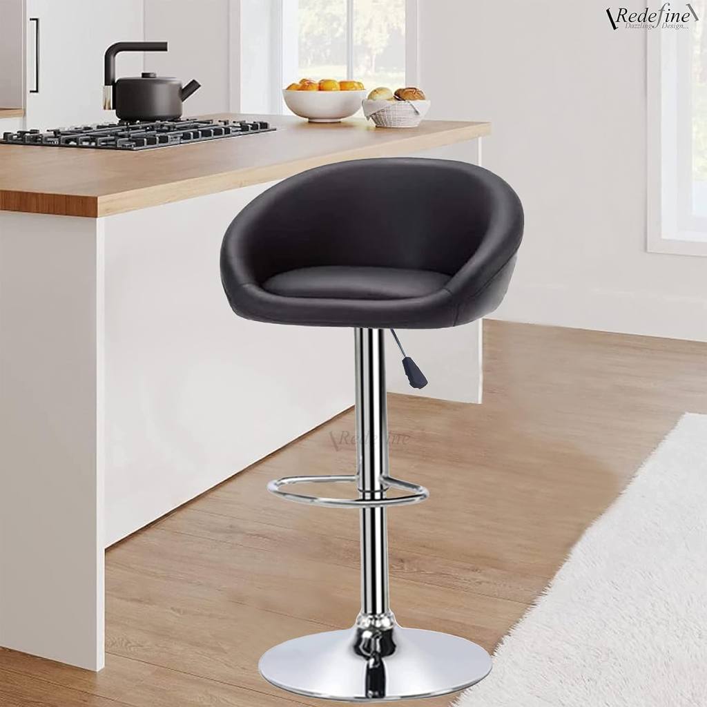 اجاره صندلی اپن لگنی مشکی استیل با پایه جکدار | روبیک