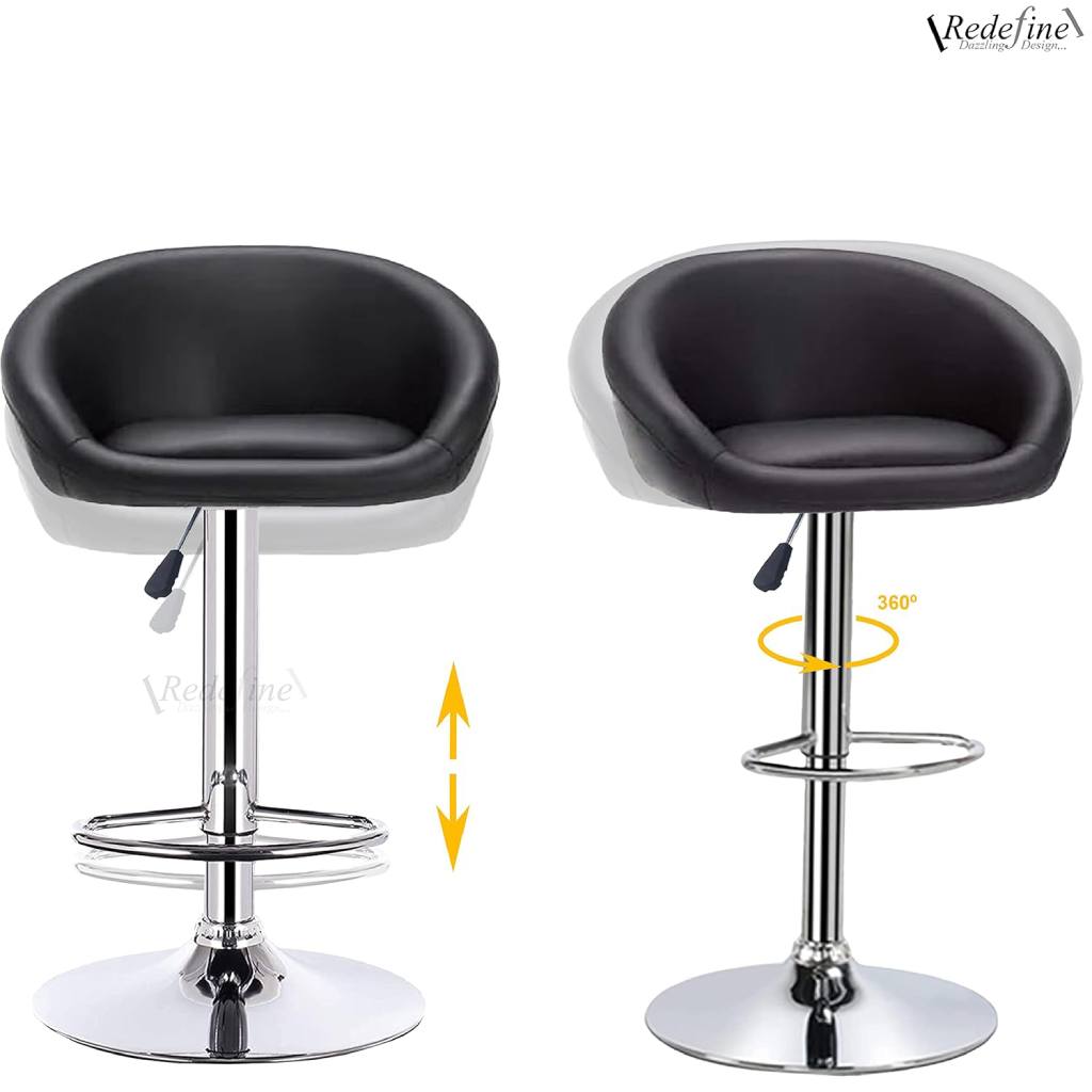 اجاره صندلی اپن لگنی مشکی استیل با پایه جکدار | روبیک