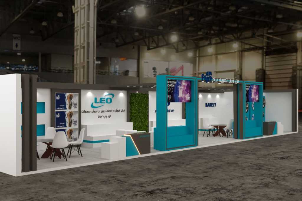 طراحی ساخت و تجهیز غرفه برند فن آوران تهویه نمایشگاه صنعت ساختمان استان گلستان خرداد ۱۴۰۱